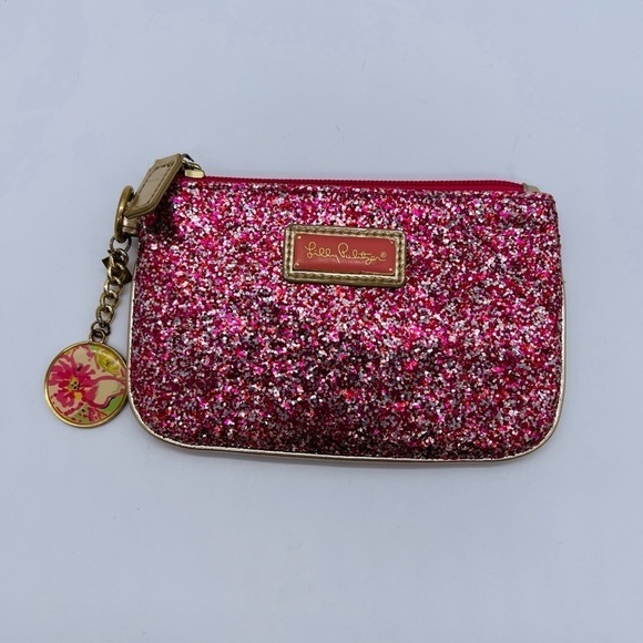 LILLY PULITZER SPARKLY ZIPPERED POUCH - Picture 1 of 10